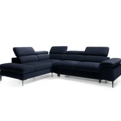 Garnero Arredamenti Divani Angolari|Divani Letto-Divano letto regolabile angolare sinistra 5 posti 280x214cm tessuto blu Snuggity Tessuto Vellutato Vogue Blu