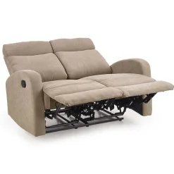 Garnero Arredamenti Divani Lineari-Divano moderno 2 posti reclinabile 128cm tessuto beige Denar 2