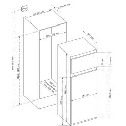 Garnero Arredamenti Elettrodomestici-Frigorifero da incasso 230L doppia porta bianco Atlantic
