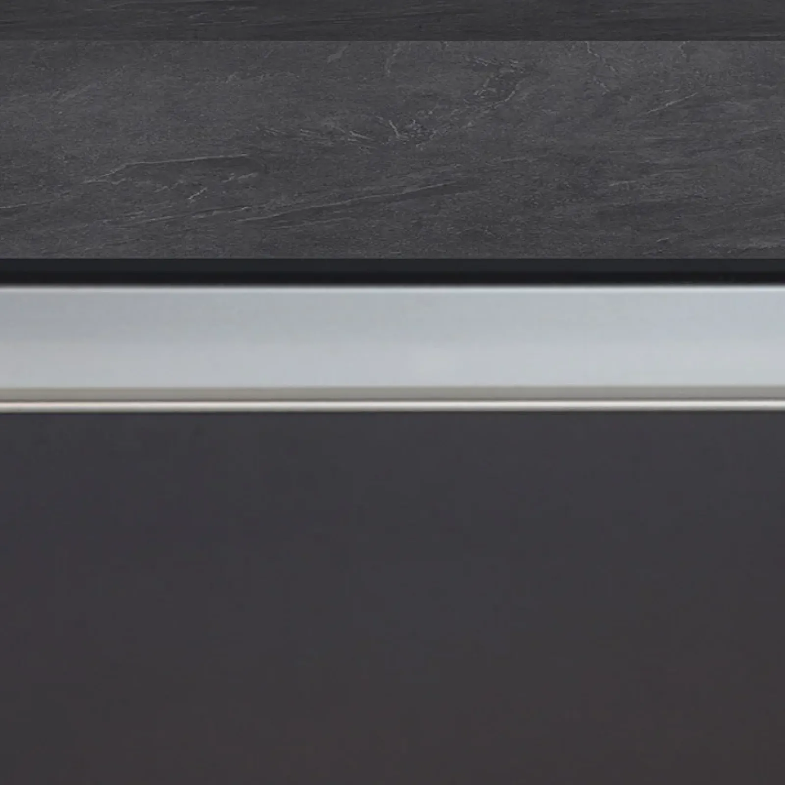 Garnero Arredamenti Isole Cucina-Isola cucina centrale 155x90cm 3 ante antracite opaco con piano grigio effetto pietra Gourmet Antracite - Grigio pietra