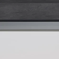 Garnero Arredamenti Isole Cucina-Isola cucina centrale 155x90cm 3 ante bianco laccato con piano grigio effetto pietra Gourmet Bianco Lucido - Grigio pietra