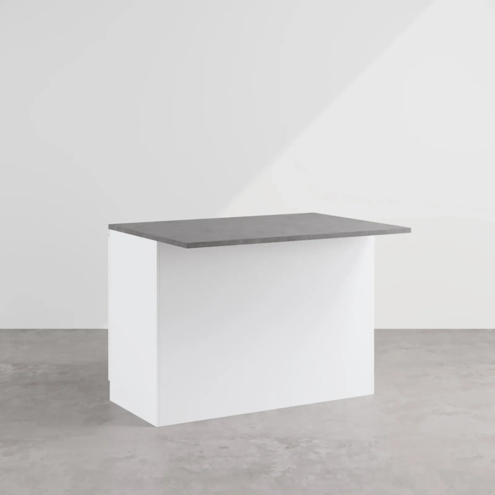 Garnero Arredamenti Scaffali E Dispense|Isole Cucina-Isola cucina centrale 125x90cm bianco piano grigio pietra Gourmet Bianco Lucido - Grigio pietra