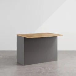 Garnero Arredamenti Scaffali E Dispense|Isole Cucina-Isola cucina centrale 125x90cm antracite piano rovere Gourmet Antracite - Rovere