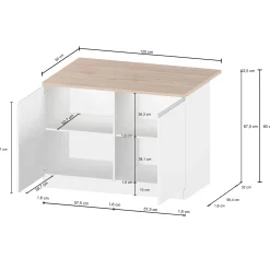 Garnero Arredamenti Scaffali E Dispense|Isole Cucina-Isola cucina centrale 125x90cm antracite piano rovere Gourmet Antracite - Rovere