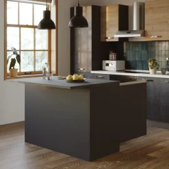 Garnero Arredamenti Scaffali E Dispense|Isole Cucina-Isola cucina centrale 125x90cm antracite piano grigio pietra Gourmet Antracite - Grigio pietra