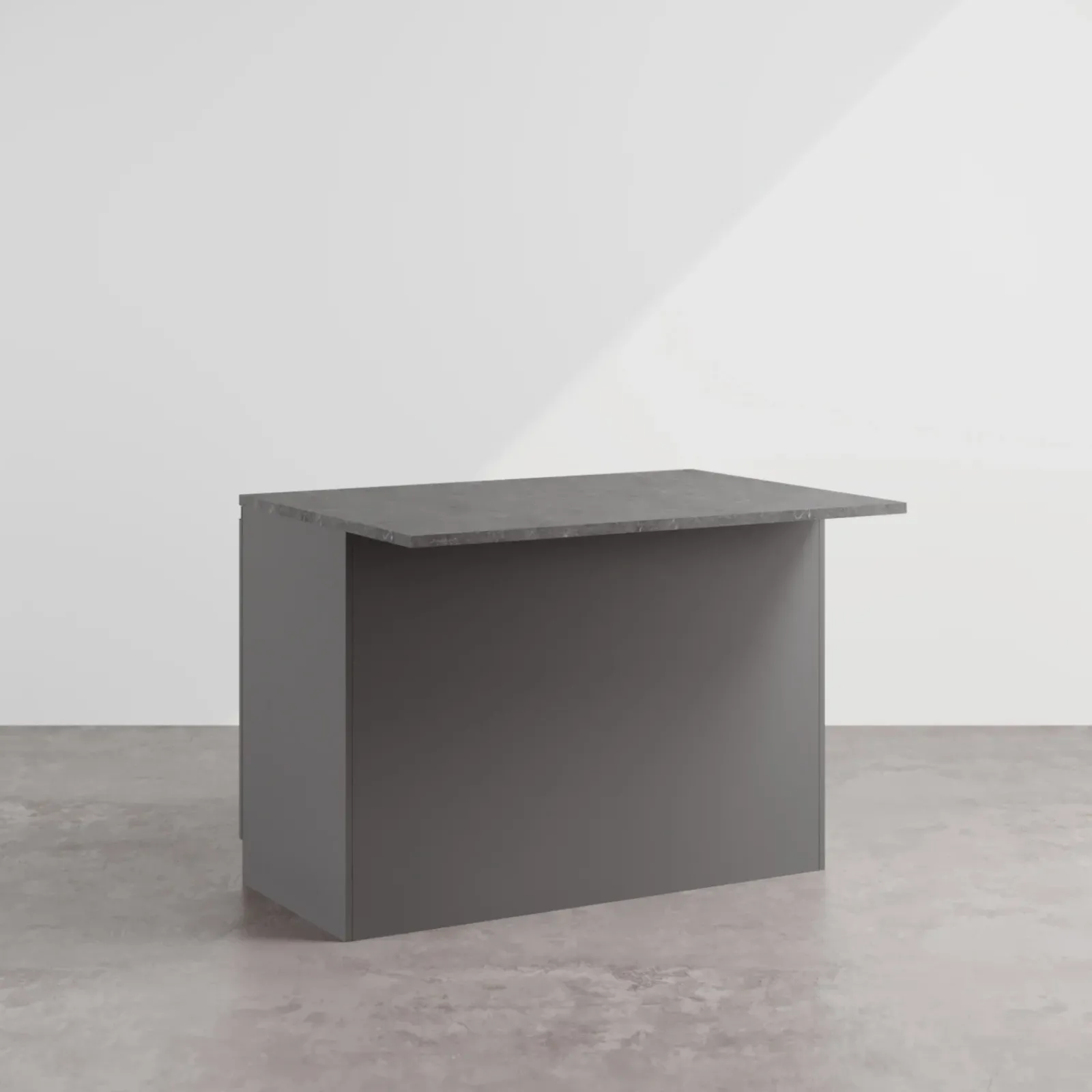 Garnero Arredamenti Scaffali E Dispense|Isole Cucina-Isola cucina centrale 125x90cm antracite piano grigio pietra Gourmet Antracite - Grigio pietra