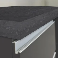 Garnero Arredamenti Scaffali E Dispense|Isole Cucina-Isola cucina centrale 125x90cm antracite piano grigio pietra Gourmet Antracite - Grigio pietra