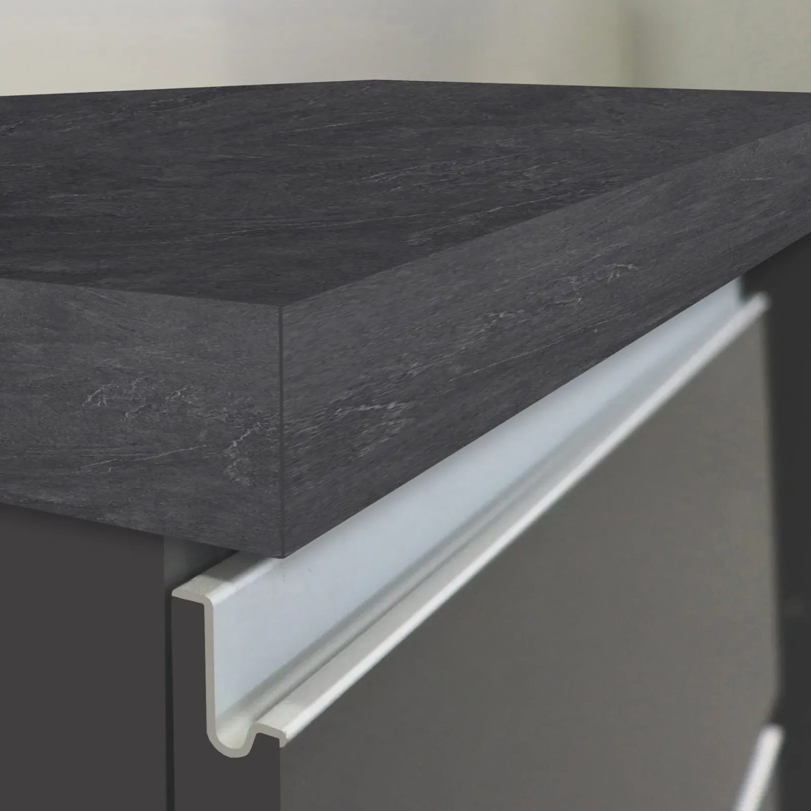 Garnero Arredamenti Scaffali E Dispense|Isole Cucina-Isola cucina centrale 125x90cm antracite piano grigio pietra Gourmet Antracite - Grigio pietra