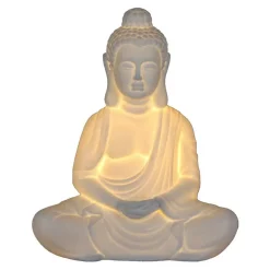 Garnero Arredamenti Lampadari-Lampada da tavolo moderna 25x31cm bianco Buddha Birba