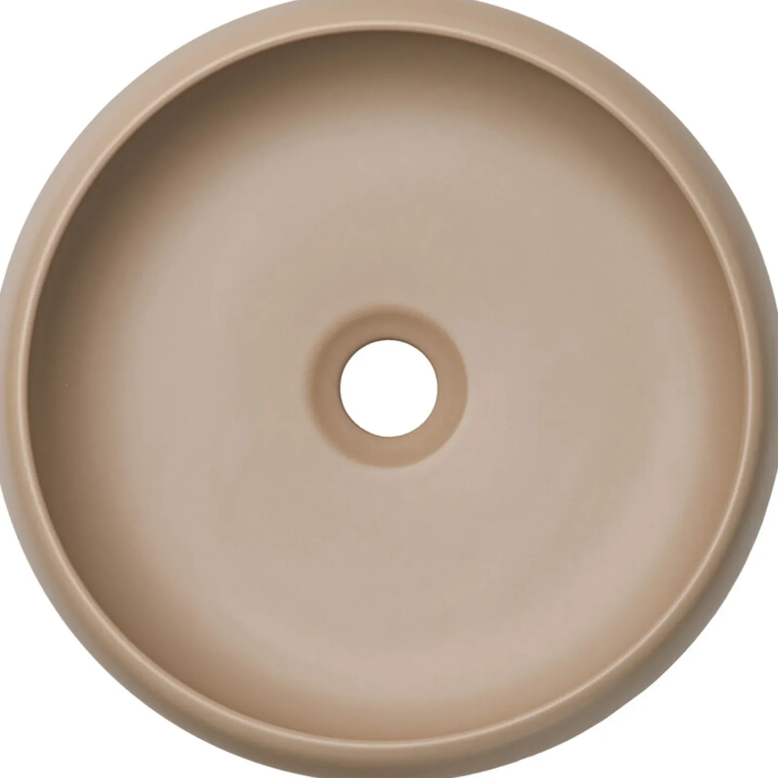 Garnero Arredamenti Lavabi Bagno-Lavabo bagno da appoggio 36x36cm ceramica cappuccino Roll Beige