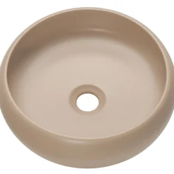 Garnero Arredamenti Lavabi Bagno-Lavabo bagno da appoggio 36x36cm ceramica cappuccino Roll Beige