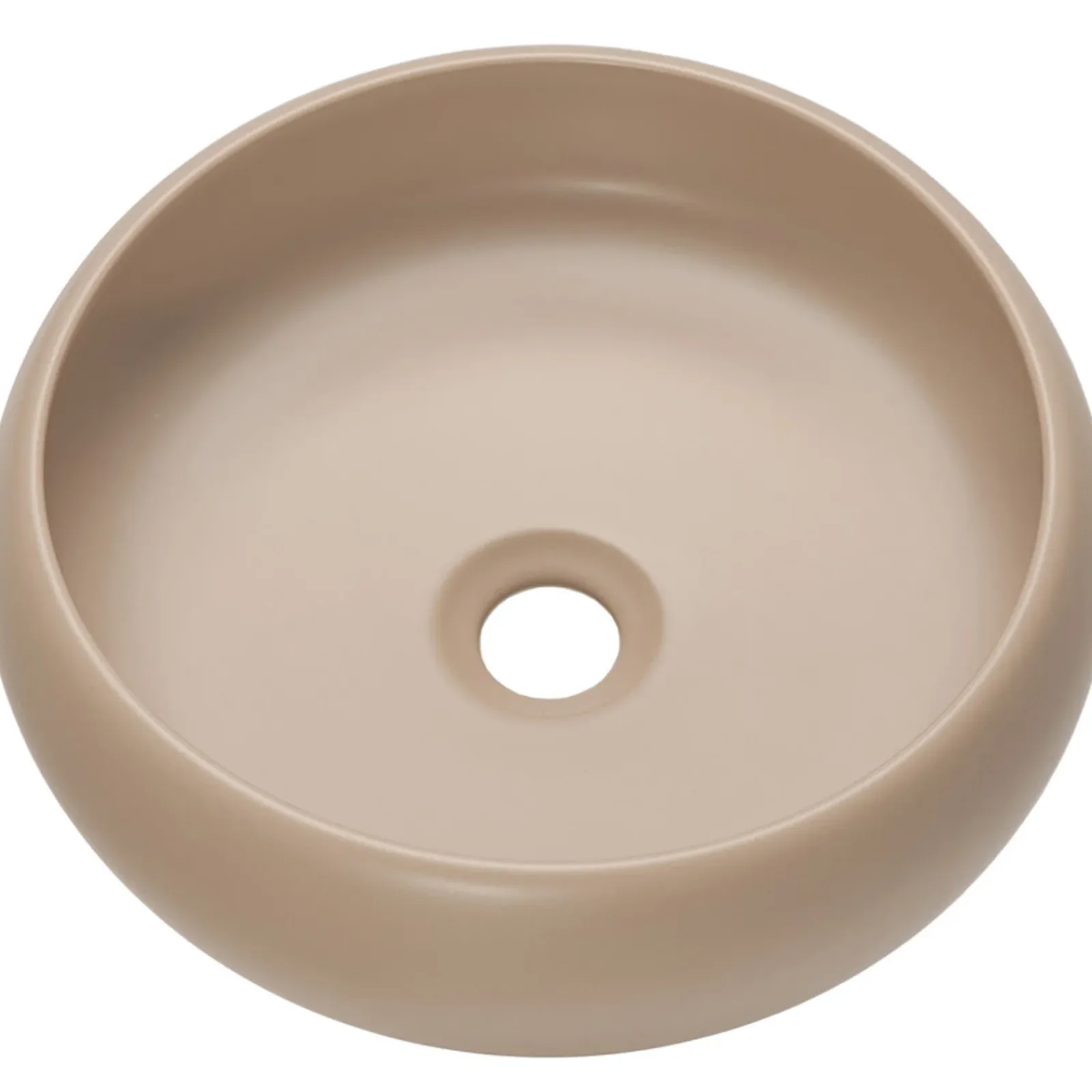 Garnero Arredamenti Lavabi Bagno-Lavabo bagno da appoggio 36x36cm ceramica cappuccino Roll Beige