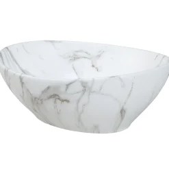 Garnero Arredamenti Lavabi Bagno-Lavabo bagno da appoggio 41x33cm ceramica bianco effetto marmo Marmy