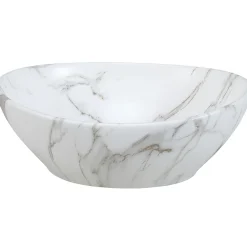 Garnero Arredamenti Lavabi Bagno-Lavabo bagno da appoggio 41x33cm ceramica bianco effetto marmo Marmy