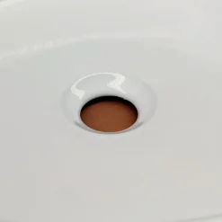 Garnero Arredamenti Lavabi Bagno-Lavabo bagno da appoggio rotondo Ø36cm in ceramica bianco lucido Linkuva