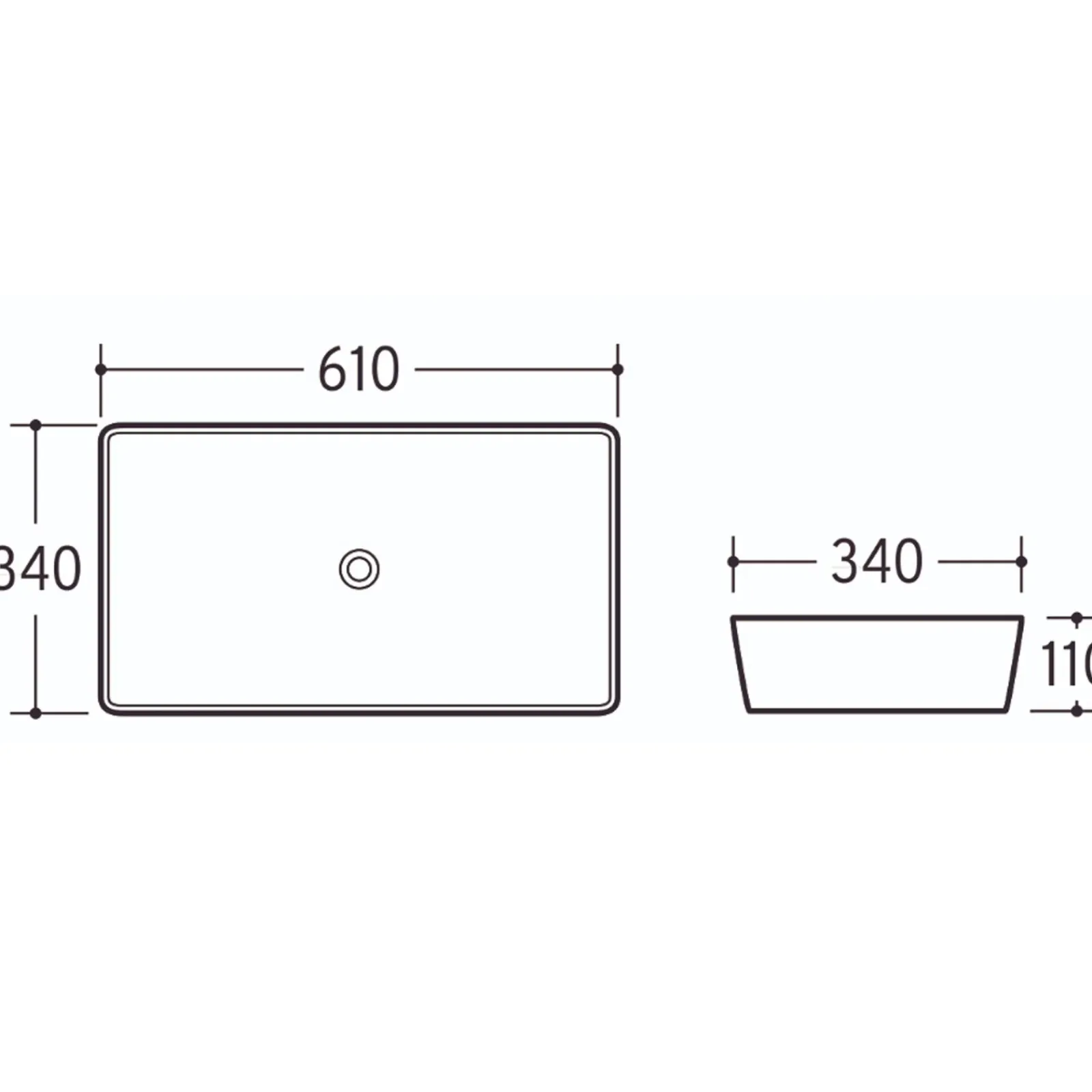Garnero Arredamenti Lavabi Bagno-Lavabo bagno da appoggio 61x34cm ceramica Obscur Nero
