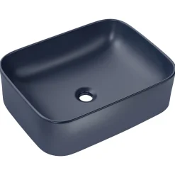 Garnero Arredamenti Lavabi Bagno-Lavabo bagno da appoggio 50x38cm ceramica blu Roundy