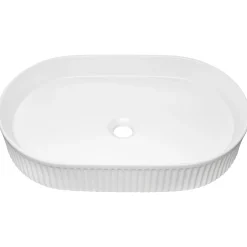 Garnero Arredamenti Lavabi Bagno-Lavabo bagno da appoggio 48x33cm ceramica cannettato Griffy Bianco