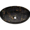 Garnero Arredamenti Lavabi Bagno-Lavabo bagno da appoggio 52x40cm ceramica nero oro Limpid