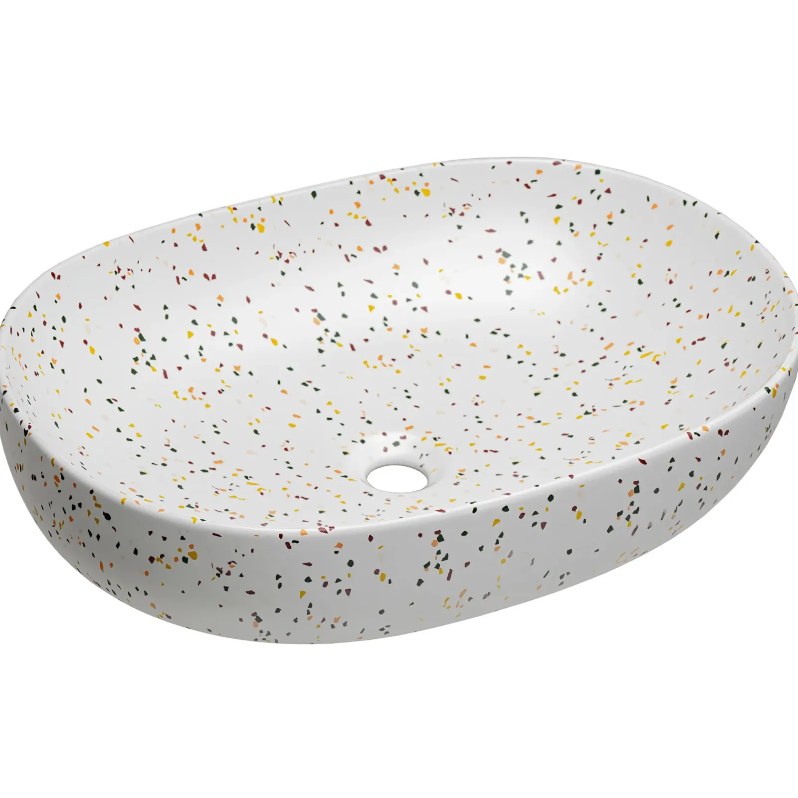 Garnero Arredamenti Lavabi Bagno-Lavabo bagno da appoggio 60x42cm ceramica bianco Pollok