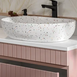 Garnero Arredamenti Lavabi Bagno-Lavabo bagno da appoggio 60x42cm ceramica bianco Pollok