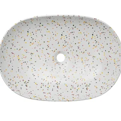 Garnero Arredamenti Lavabi Bagno-Lavabo bagno da appoggio 60x42cm ceramica bianco Pollok