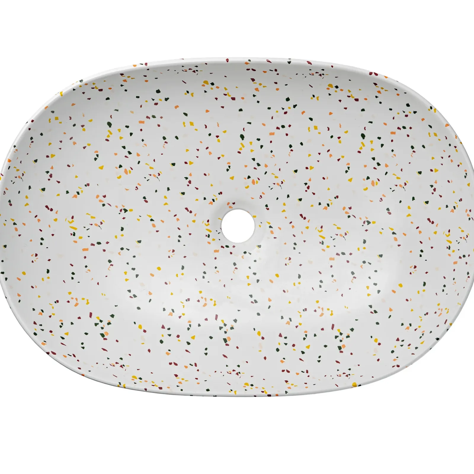 Garnero Arredamenti Lavabi Bagno-Lavabo bagno da appoggio 60x42cm ceramica bianco Pollok