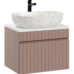 Garnero Arredamenti Lavabi Bagno-Lavabo bagno da appoggio 60x42cm ceramica bianco Pollok