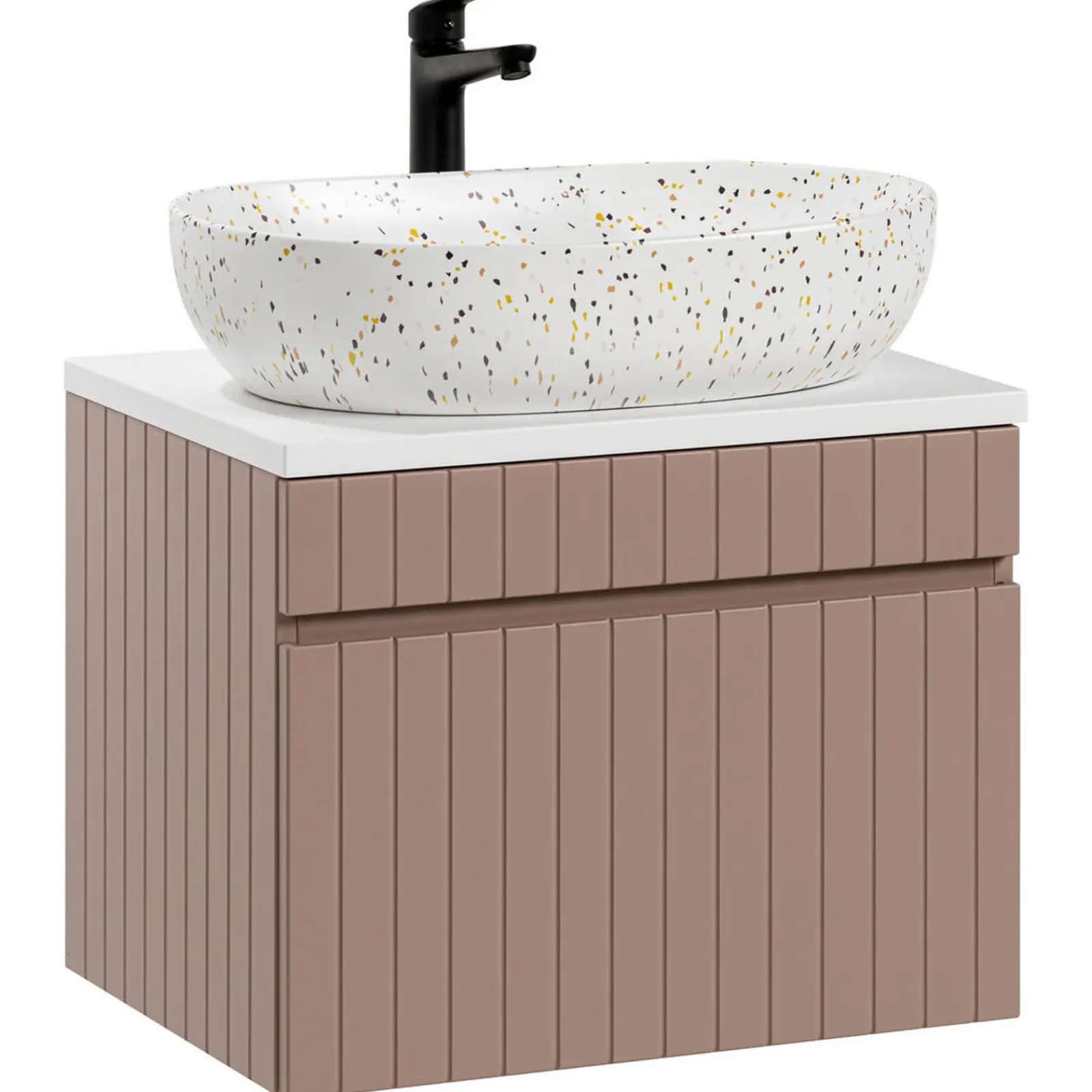 Garnero Arredamenti Lavabi Bagno-Lavabo bagno da appoggio 60x42cm ceramica bianco Pollok