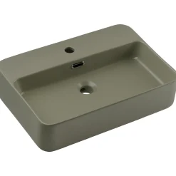 Garnero Arredamenti Lavabi Bagno-Lavabo bagno da appoggio 55x38cm ceramica Spigol Verde