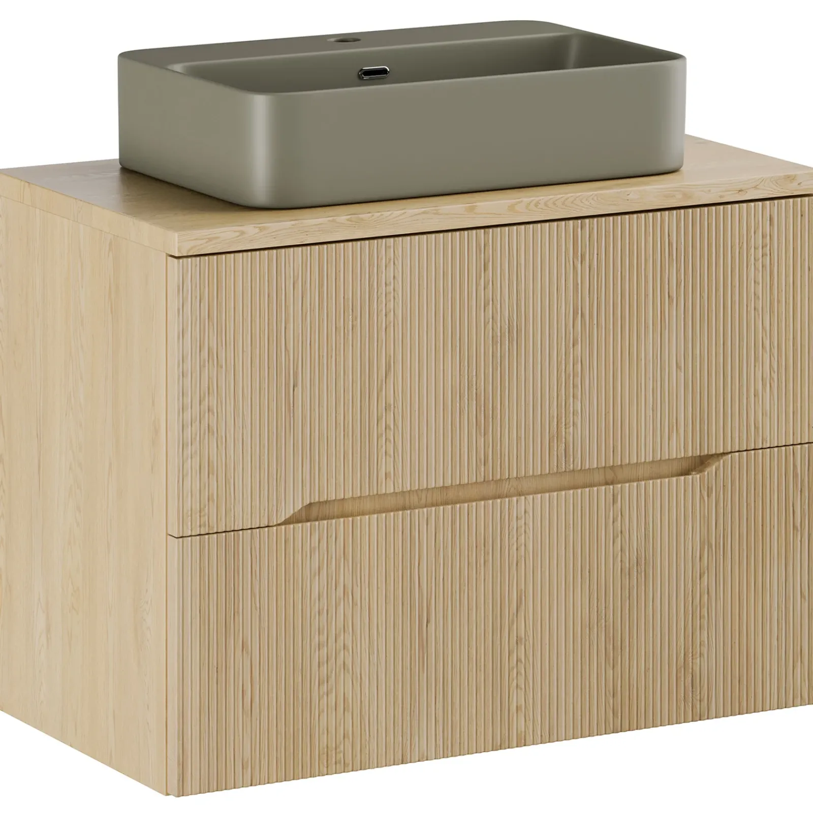 Garnero Arredamenti Lavabi Bagno-Lavabo bagno da appoggio 55x38cm ceramica Spigol Verde