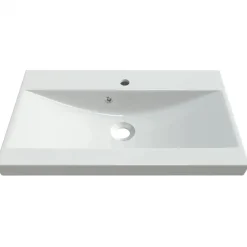 Garnero Arredamenti Lavabi Bagno-Lavabo bagno da incasso 60x35cm conglomerato bianco Bolla