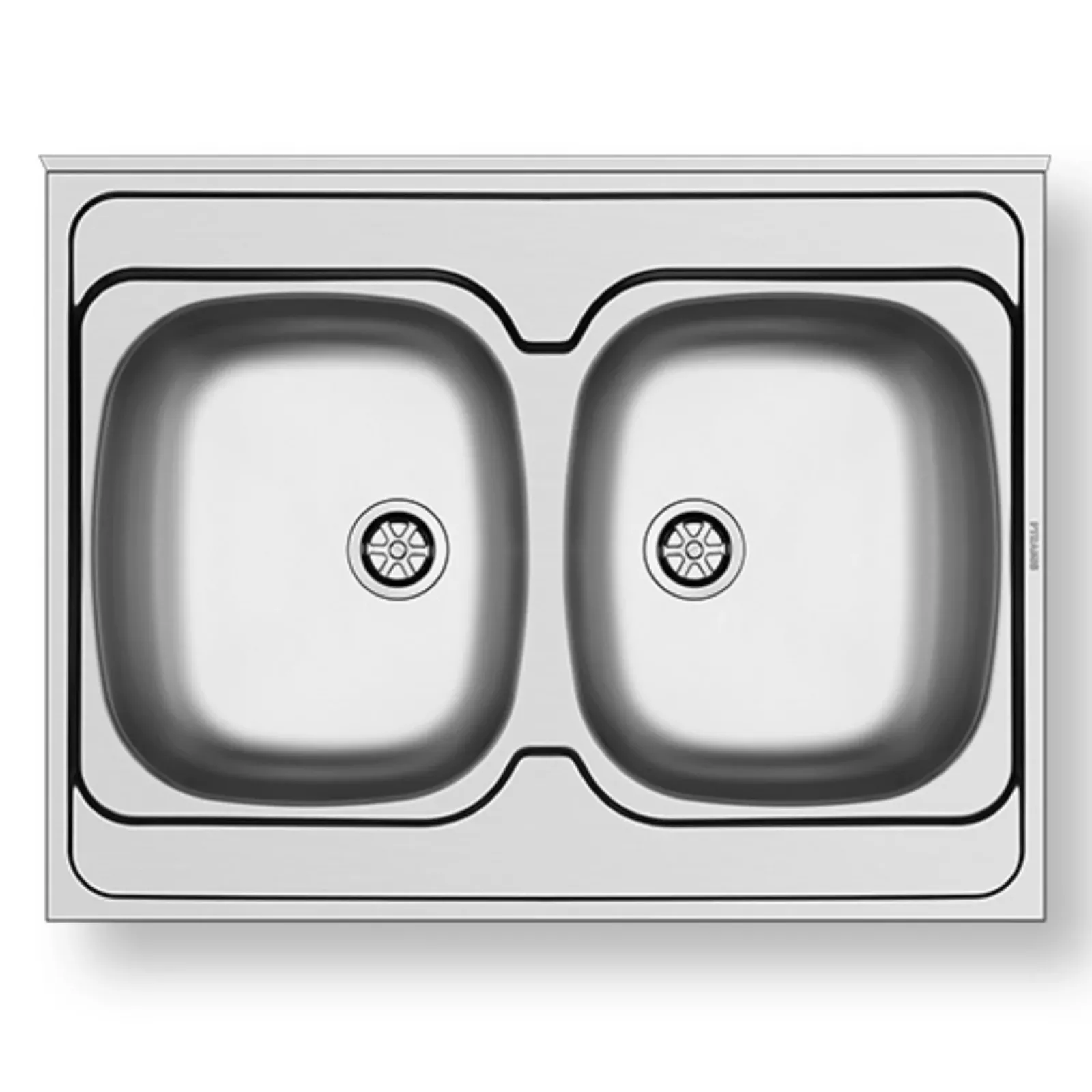 Garnero Arredamenti Elettrodomestici-Lavello da appoggio 80x60cm cucina 2 vasche acciaio inox Help