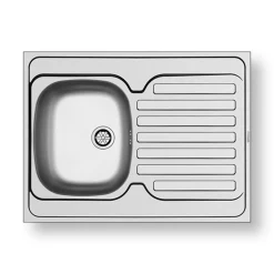 Garnero Arredamenti Elettrodomestici-Lavello da appoggio 80x60cm cucina reversibile 1 vasca con gocciolatoio acciaio inox Yogy