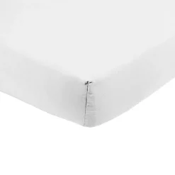 Garnero Arredamenti Set Lenzuola|Set Lenzuola-Lenzuolo francese con angoli in cotone bio 140x200cm bianco Rolla