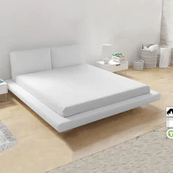 Garnero Arredamenti Set Lenzuola|Set Lenzuola-Lenzuolo oversize con angoli in cotone bio 180x200cm bianco Rolla