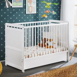 Garnero Arredamenti Letti Per Bambini E Ragazzi|Letti Per Bambini E Ragazzi-Lettino con materasso bambini neonati culla cassetto 67x124cm bianco Magic