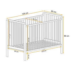 Garnero Arredamenti Letti Per Bambini E Ragazzi|Letti Per Bambini E Ragazzi-Lettino per bambini con materasso 65x124cm bianco Shine
