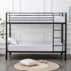 Garnero Arredamenti Letti A Castello|Letti A Castello-Letto a castello con 2 letti singoli 90x200cm nero Rodin