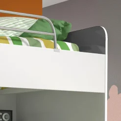 Garnero Arredamenti Letti A Castello|Letti A Castello-Letto a castello per bambini 254x120cm bianco grigio Enrico Gihome® Bianco Lucido - Grigio
