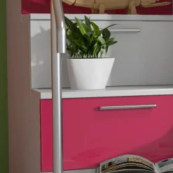 Garnero Arredamenti Letti A Castello|Letti A Castello-Letto a castello per bambini 254x120cm bianco rosa Enrico Gihome® Bianco Lucido - Rosa