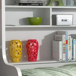 Garnero Arredamenti Letti A Castello|Letti A Castello-Letto a castello per bambini 254x120cm bianco nero Enrico Gihome® Bianco Lucido - Nero Lucido