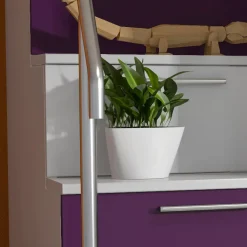 Garnero Arredamenti Letti A Castello|Letti A Castello-Letto a castello per bambini 254x120cm bianco viola Enrico Gihome® Bianco Lucido - Viola