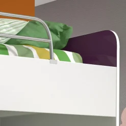 Garnero Arredamenti Letti A Castello|Letti A Castello-Letto a castello per bambini 254x120cm bianco viola Enrico Gihome® Bianco Lucido - Viola