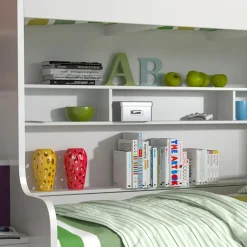 Garnero Arredamenti Letti A Castello|Letti A Castello-Letto a castello per bambini 254x120cm bianco viola Enrico Gihome® Bianco Lucido - Viola