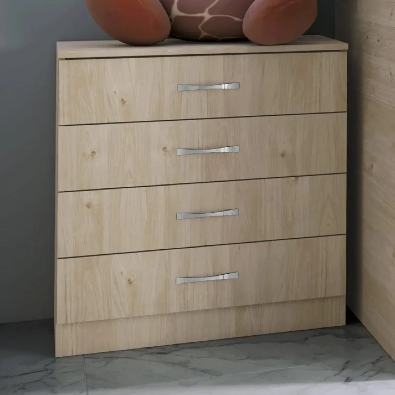 Garnero Arredamenti Letti A Castello|Letti A Castello-Letto a castello 205x96cm con cassettiera e mensola rovere Lorenzo Gihome®