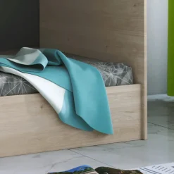Garnero Arredamenti Letti A Castello|Letti A Castello-Letto a castello 205x96cm con cassettiera e mensola rovere Lorenzo Gihome®