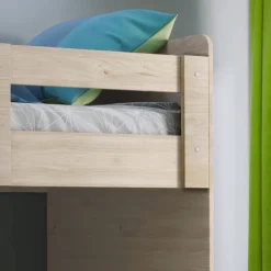 Garnero Arredamenti Letti A Castello|Letti A Castello-Letto a castello 205x96cm con cassettiera e mensola rovere Lorenzo Gihome®