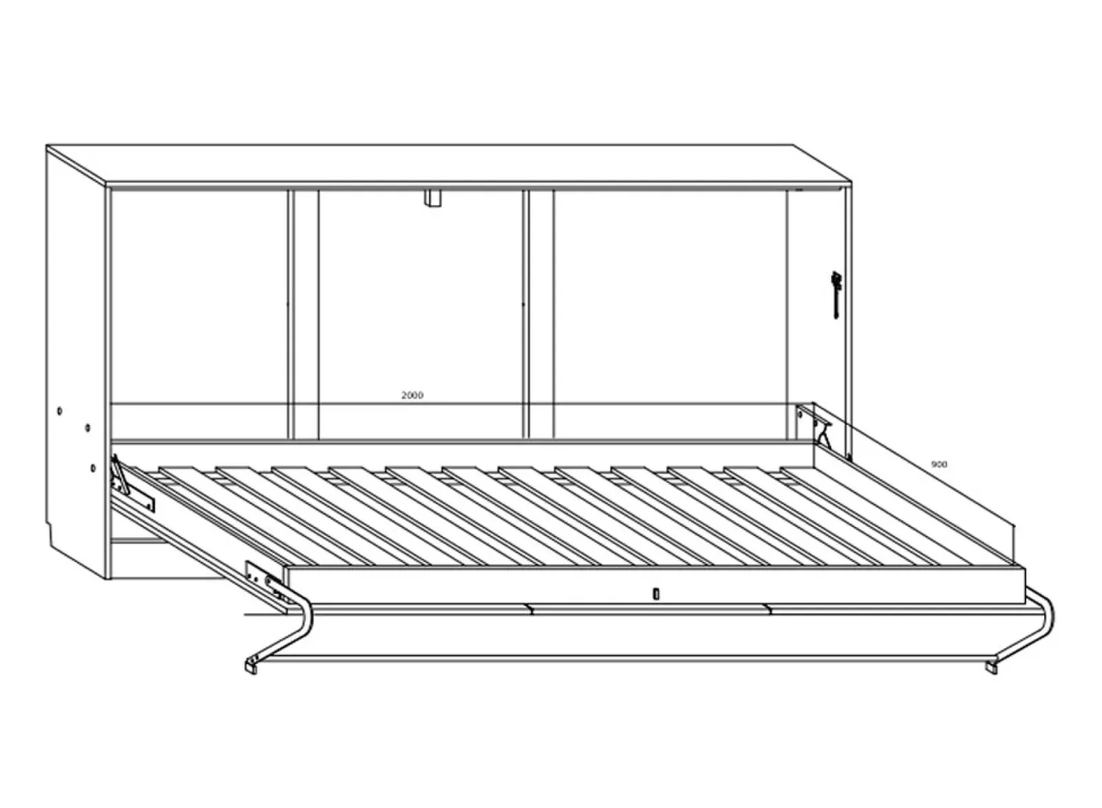 Garnero Arredamenti Letti Per Cameretta|Letti A Scomparsa-Letto a scomparsa orizzontale 90x200cm singolo rovere blu Alvin Gihome® Rovere - Blu