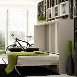 Garnero Arredamenti Letti A Scomparsa|Letti Singoli-Letto a scomparsa orizzontale 90x200 cm singolo bianco Chimera